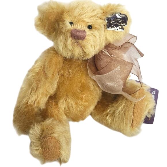 Vtg Butterscotch Annette Funicello Knickerbocker Mohair Jointed Bear W/ Tag  COA - Picture 1 of 8